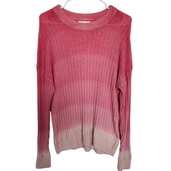 NAADAM Ombre Knit Cashmere Wool Blend Sweater M Pink Cozy Lightweight Designer